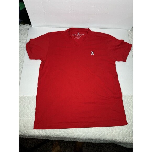 Psycho Bunny Other - Psycho Bunny Shirt Mens S Red Classic Logo Top V Neck‎ Preppy Tee S B58